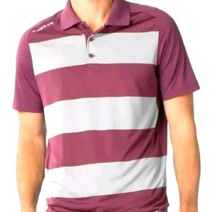 MEN'S Oakley Golf Ladder Polo Shirt Stripe Purple.